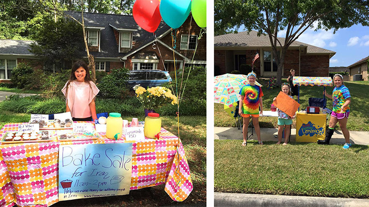 Olivia and the Verriere kids created a bake sale and a lemonade stand in order to help kids in the conflict zones of the Middle East!